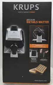 Krups FDD95D10 Professional Waffle Maker Silver Black Brand New Bent Box