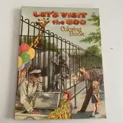 Vintage Coloring Book Lets Go To The Zoo 1958 Whitman Made In USA Retro Prop