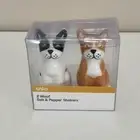 Anko ""Woof" Dog Salt and Pepper Ceramic Shakers Set of 2 w/Box