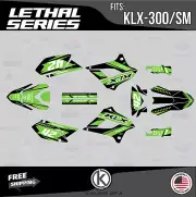 Graphics Kit for Kawasaki KLX300SM 2020 2021 2022 2023 Lethal Series-Green Shift