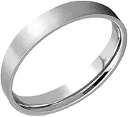 [Gemini] His Her Silver Comt-Fit Flat Ring Brushed Wedding Titanium Ring Valentine Day Gift 4mm 6mm