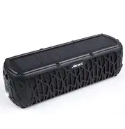 ABFOCE Solar Bluetooth Speaker Portable Outdoor Bluetooth IPX6 Waterproof Speaker with 5000mAh Power Bank,60 Hours Play Time Dual Speaker with Mic, Stereo Sound with Bass Home Wireless Speaker-Black