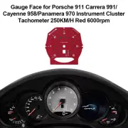 Gauge Face for Porsche 911 Carrera 991/Cayenne 958 Tachometer 250KM Red 6000rpm