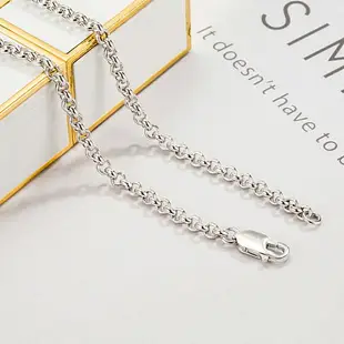 日韓S925純銀男女生項鏈男款時尚簡約銀飾單鏈吊墜配鏈情侶禮物