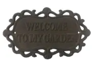 Cast Iron WELCOME Sign Wall Home and Garden Decor. Antique Rust Finish