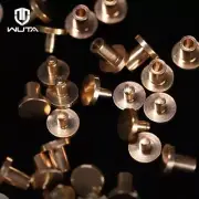 WUTA 50Pcs Solid Brass Flat Head Rivet Double-Sided Nails Leathercraft Fastener