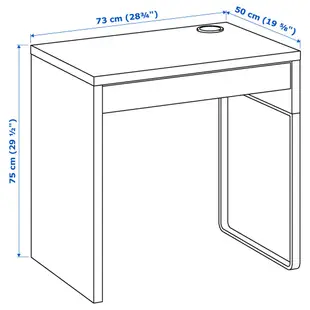 北歐工業LOFT風格經典IKEA宜家MICKE書桌工作桌電腦桌辦公桌/白色/73x75x50/二手八成新/特$1180