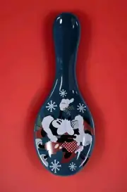 Mickey & Minnie Mouse Kissing Under Mistletoe Ceramic Spoon Rest New No Box