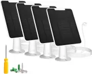 Google Nest Cam Solar Panel Charger - Weatherproof - Wall Mount - 4 Pack