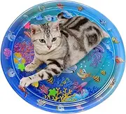 Nuhjytgf Cat Water Play Mat | Pets Babies Sensory Play Water Mat,Cooling Pad for Indoor Outdoor Cats Dogs Puppies, Soft Comfortable Waterbed for Sleep Relax
