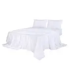 4pcs Double Size 100% Bamboo Bed Sheet Set in White Colour Dreamz