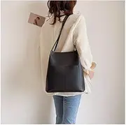 [Tangyongjiao] Luggage & Bags 2 in 1 Large Capacity Single Shoulder Bag Messenger Bag Handbag (Black) (Color : Black)