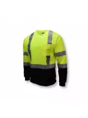 2 Radians ST21B-3PGS Hi-Vis Green / Black Long Sleeve Safety moisture Wicking