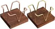 CANIGHT 2Pcs Wooden Notepad Holder Functional Desktop Memo Organizer with Hollow Frame for Easy Access for Office Study and Home Decor