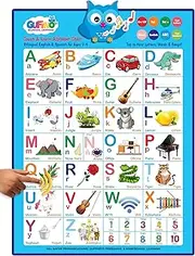 LVAP Bilingual Talking Poster: Music + ABC + 123s + Shapes + Colors Eng & Spanish + Songs - Perfect educational toys for 2 year olds and learning toys for 3 year olds. (Alphabet)