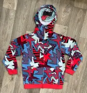 NEW Volcom Little Boy All Over Print Full-Zip Hoodie Mask Sweatshirt Size 7 (XL)