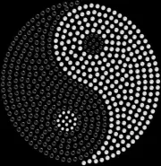 Rhinestone Bling Sparkle Iron On Transfer DIY Ying Yang Black White Sparkle