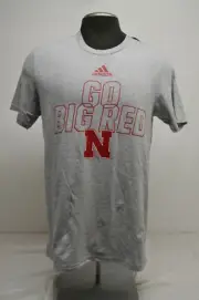 NEW Nebraska Huskers Adidas Amplifier T-Shirt Men's Size MED Red Go Big Red