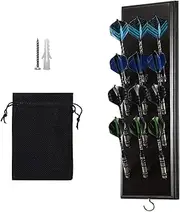 FDLS Darts Caddy Wall Mounted Darts Holder/Stand/with Metal Hook, Accessory Storage Bag, Displays 12 Set of Steel/Soft Tip Darts