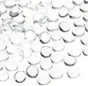 Flat Glass Marbles Clear Glass Pebbles Vase Filler Stones Aquarium Glass Beads Decorative Gem Pebbles Table Scatter Decor
