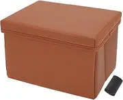 X AUTOHAUX Car Trash Can 1 Pc Garbage Bag Middle Seat Faux Leather Trash Bin Orange 1 Pcs (L)