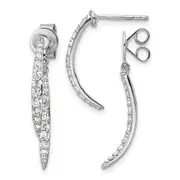 14k White Gold 5/8 Ct. Lab Grown Diamond VS/SI+ G+ Front and Back Dangle Post Earrings