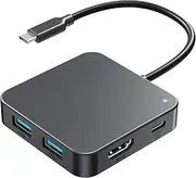 USB C Hub 10Gbps, Multiport Adapter with 4K60 HDMI, 100 W Power Delivery, 3 USB A 3.1+1 USB-C 3.1 Data Port, USB C to HDMI Adapter for MacBook, Dell, Lenovo, Surface, iPad PRO, XPS(Grey)