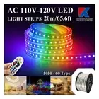5050-60 Type AC 110-120V RGB LED Strip Lights, Flexible/Waterproof/Dimmable/M...