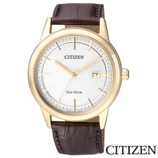 CITIZEN星辰 熟男風尚光動能石英腕錶-AW1233-01A