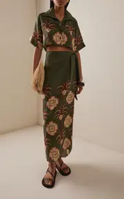 [Johanna Ortiz] Amazon Echos Linen Wrap Maxi Skirt