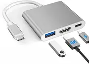USB C to HDMI Multiport Adapter w/USB 3.0 & PD 100W Quick Charging Port -Thunderbolt 3 4K Digital AV Converter Type-C Hub for Mac MacBook Air XPS iPad Pro Galaxy S20 Samsung Dex Projector TV Monitor