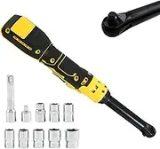 3/8" Extended Cordless Electric Ratchet Wrench Compatible with Dewalt 18V 20V Battery, 320RPM 80N.m Ratchet Wrench with 6" Head and LED Light, with 8 Sockets and 1/4" Adapter(Battery Not Included)