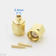 100x Gold SMA Male Plug Solder RF Straight Connectors for RG405 semi-rigid cable
