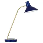 Farrah Blue Mid-Century Modern Adjustable Desk and Table Lamp