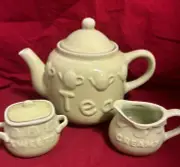 Mid Century Set Teapot creamer & Sugar Bowl Set FREE SHIP