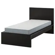 MALM bed frame with mattress, black-brown/Vesteröy extra firm, Single