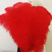 10x Red Ostrich Plumes Feathers 18-22inch/45-55cm Top Quality Grade A