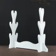 Japanese Samurai Sword Stand Holder Katana Wakizashi Rack Wood White Two Side