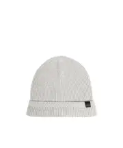 Tom Ford Logo Patch Ribbed-Knit Beanie M grey