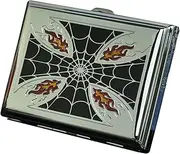 [Lorxilar] Cigarette Case, Cigarette Holder Case Copper, Regular Size, 16 Capacity, Cigarette Box,One Size,Silver