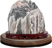 VKFOBXFU Stone with Wooden Stand for Healing Meditation Chakra Balancing and Home Decoration,Natural,20cm