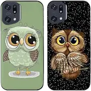 2 Pcs/Lot Cute OWL Printed TPU Soft Gel Silicone Back Phone Case Cover (Case for Oppo Find X5 Pro)