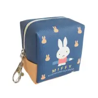 在飛比找momo購物網優惠-【小禮堂】米飛兔 皮質立體方形零錢包附扣 - 藍卡其畫筆款(