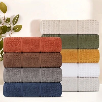 3-Piece Zero Twist Cotton Waffle Honeycomb Absorbent Bath Hand Face Towel Set