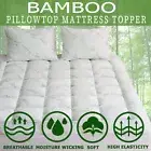 Bamboo Fiber Pillowtop Matress Topper Protector Cover Pad Underlay All Sizes