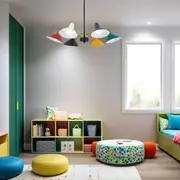 Farbon Pendant Light 6Lt Black, Multi Colour, White