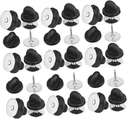 [Ciieeo] Rubber Pin Buckle Lapel Pin Backs Tie Tack Back Badge Insignia Pin Decorative Pin Back Multi-function Pin Keeper DIY Accessory Round Rubber Back Needle Lapel Pin Lock 1 Box