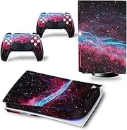 PS5 Skin Disc Edition Console and Controller, PS5 Stickers Vinyl Decals for Playstation 5 Console and Controllers, Disk Edition(Dazzling Starry Sky)