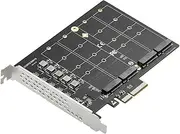 Quad Port PCIe 3.0 x4 NVMe M.2 SSD (m Key) 2280 2260 2242 2230 Adapter Card