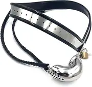 60~150cm Chastity Cage Male, Stainless Steel Chastity Cage Men, Chastity Belt for Men, BDSM Bondage Cock Cage Chastity Device Sex Toys for Men(Size:90~110cm)